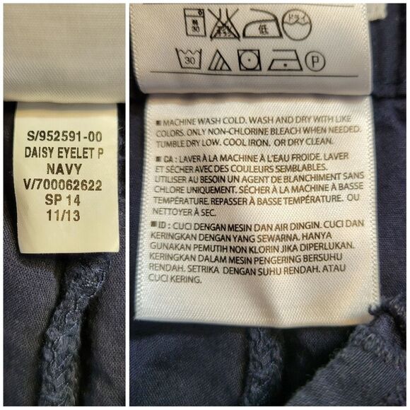 Old Navy The Diva Blue Eyelet Cutwork Floral Patterned Women's Cropped Pants - Picture 6 of 9